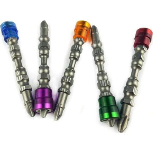 Wholesales 5Pcs 65mm Magnetic Ring Steel Cross Head Electric Screwdriver Bits Hand Tool Set