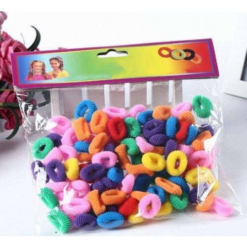 Wholesale Girl Charms Tie Gum 100 Pcs Fashion Women Elastic Rope Kids Hair Holders Cute Rubber Hair Band Hair Accessories