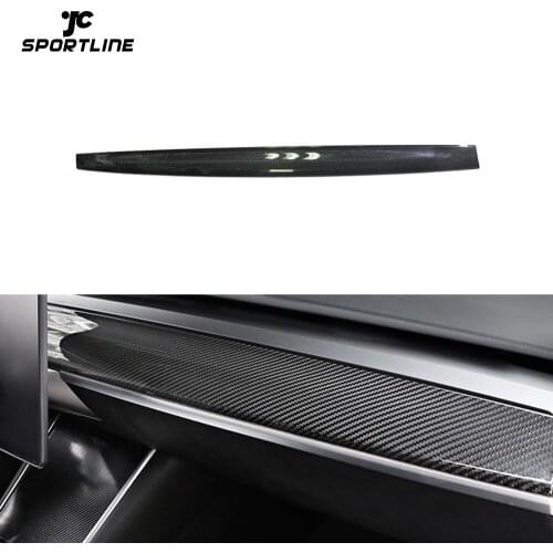 Carbon Fiber Interior Dashboard Decoration Trims for Tesla Model 3 2016-2019