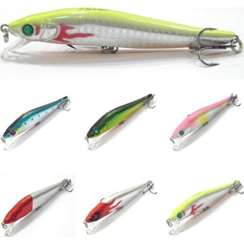 WLure 10.6g 10.2cm Slim Size Minnow Fresh Water Lure with Mustad Quality Treble Hooks 3D Hard Eyes Five Colors Fishing Lure M108