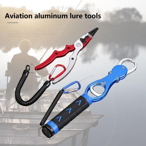 Aluminum Alloy Fishing Pliers Cutter Fishing Braid Line Scissors Grip With weighing Fish Grip Lip Clamp Grabber Hook Remover