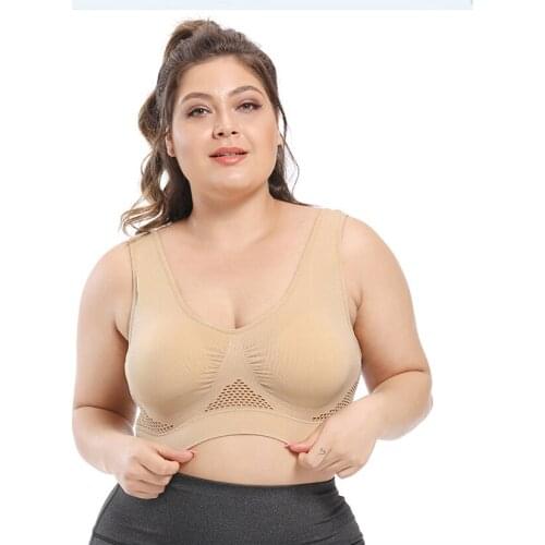 S-6XL Hollow Out Women Sport Bra Fitness Yoga Running Vest Underwear Padded Crop Tops Underwear No Wire-rim gym top bras