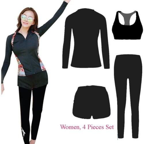 Sbart Men/Women Swimming Clothes Sets Outfits Rash Guards Long Sleeves Bathing Suits Surfing Sailing Swimwear 2019 EO