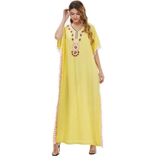 Siskakia Satin Maxi Dress For Women Turkey Arabic Diamond V Neck Long Sleeve Jalabiya Muslim Islamic Ethnic Abaya 2021 Fall New