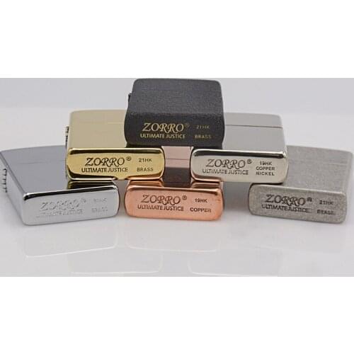 Pure Copper Windproof Kerosene Lighter Classic Fuel Gasoline Lighter 902 Light Plate Original With Zorro Logo Men Gift
