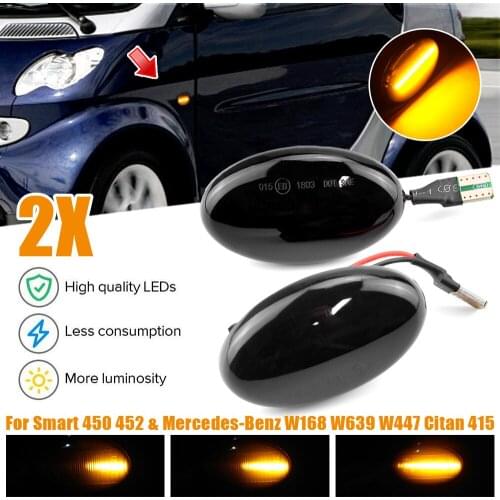 LED Turn Signal Repeater Lamp Dynamic Side Marker Light for Smart W450 W452 Mercedes Benz A-Class W168 Vito W639 W447 Citan W415