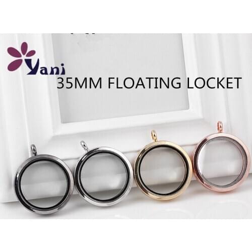 Wholesale price 10pcs/lot 6 Colors plated Floating Big size 35MM Alloy Magnetic Living Glass locket pendant no chains