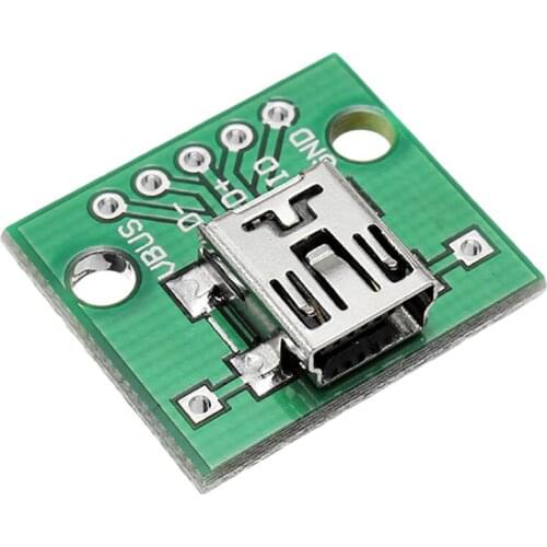 10Pcs Mini Usb To Dip Female Head Mini-5P Patch To Dip 2.54Mm Adapter Board