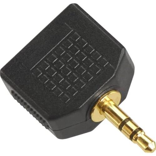 2-Pack 3.5mm Headphone Y Splitter, Gold Plated 3.5mm 1/8 inch Male to Dual Female Stereo Jack Adapter Converter