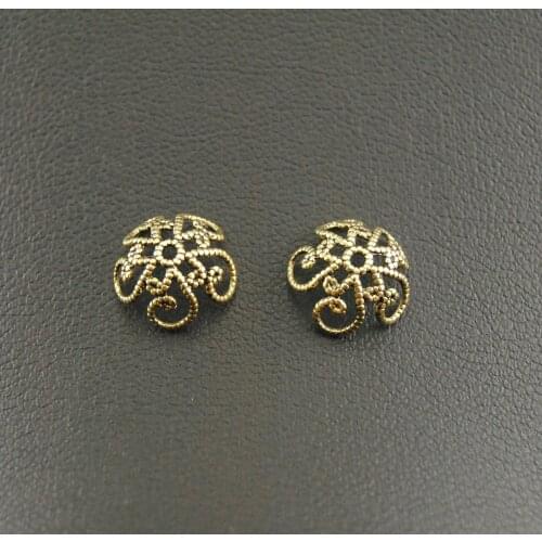 20pcs Metal Zinc Alloy Bronze Hollow Flower End Beads Caps Bracelet Necklace Jewelry Making Handmade 10mm A1219/A1220