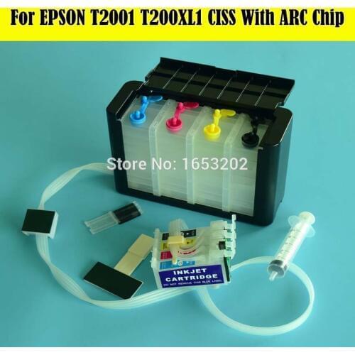 4 Color/Set T200XL1-T200XL4 CISS System For epson WF-2540 WF-2530 WF-2520 XP-400 XP-300 XP-200