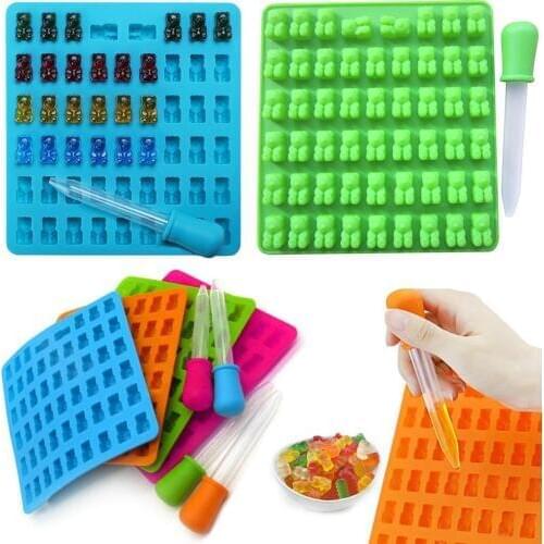 53 Holes Silicone Bear Gummy Candy Mould Silicone Ice Tray Kitchen Tools Candy Chocolate Mould Special Tools Hot Sale