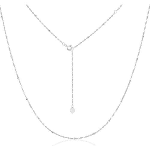 ALLNOEL 925 Sterling Silver Sweater Long Ball Bead Chain Three Circle Adjustable Necklace Accessories 750mm