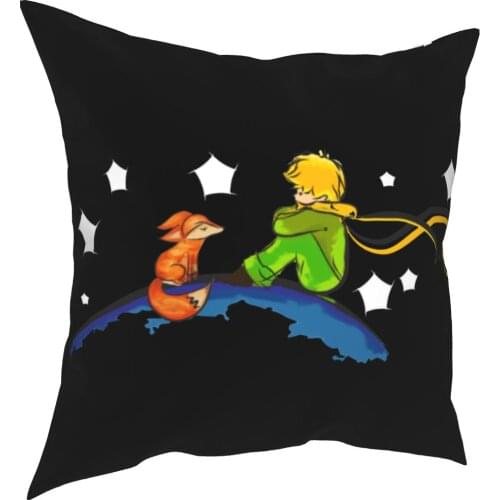 The Little Prince And Fox Pillowcase Printed Polyester Cushion Cover Gift Throw Pillow Case Cover Home Zippered 40*40cm
