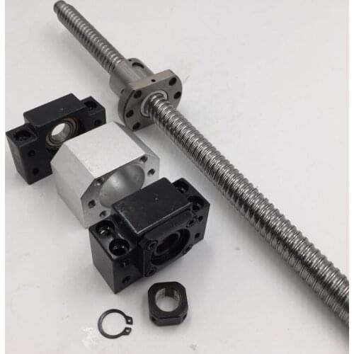 CNC Ballscrew SFU1610 L1000mm C7 Single Ballnut BK12 BF12 Support with Nut Bracket End Machined for CNC Router