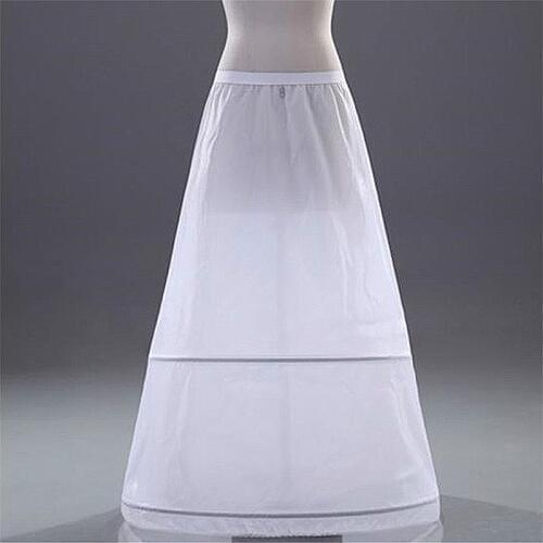 Long Wedding Petticoat 2 Hoop White Underskirt Tulle Prom Bridal Skirt Cage Pettycoat 2021 Wedding Accessories Skirt Support