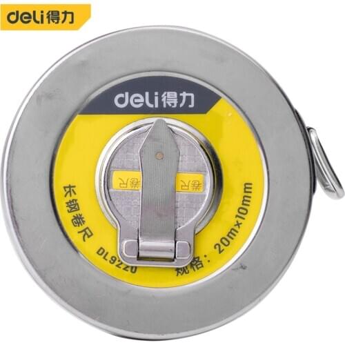 Deli 20m Hand Disc Flexible Ruler Measuring Tool Fiber Measuring Tape Hand Tools for Engineering Measuring High Quality