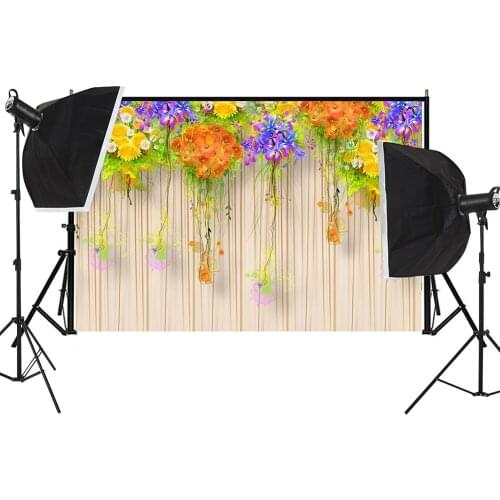 Flowers Vine Wall Backdrop Wedding Party Decor Spray Canvas Painting Baby Photo Background Photography Studio Prop Home Decor