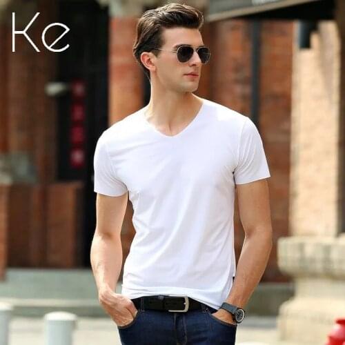 KE Summer mens short-sleeved t-shirt big size to 5XL ice silk breathable leisure sports seamless hem top thin mens t-shirt