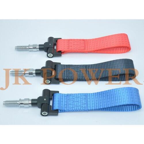 JK Universal CNC Billet Aluminum Front Rear European Car Auto Trailer Tow Hook Kit Tow Strap