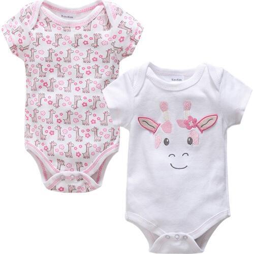 Kavkas Giraffe Baby Sweatshirt Bodysuit Summer 2pcs/set Cartoon Design Costume Newborn Infant Girls Clothes Infantil Roupa