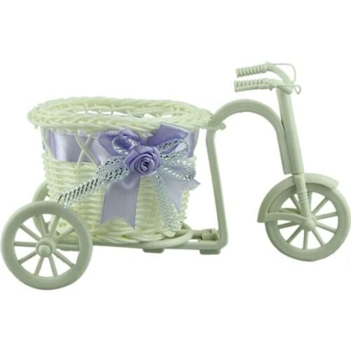Flower Basket Vase Handmade Rattan Baskets Tricycle Bicycle Home Decor Garden Wedding Party Decoration