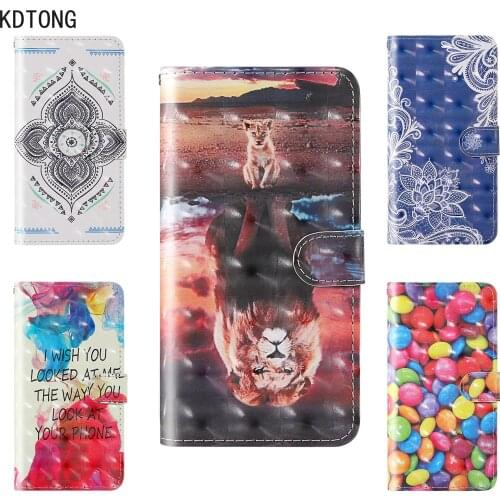 Leather Flip Case Cover for Moto E6 G8 Plus G7 Power G8 Play 3D Painted Card Slot Wallet Multifunction Lion Cute Pattern Capa