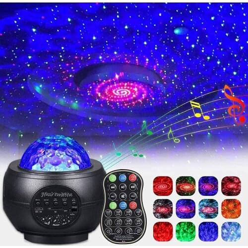 Colorful Starry Sky Projector Nightlight Remote Control USB Blueteeth Music Player Star Night Light Romantic LED Projection Lamp