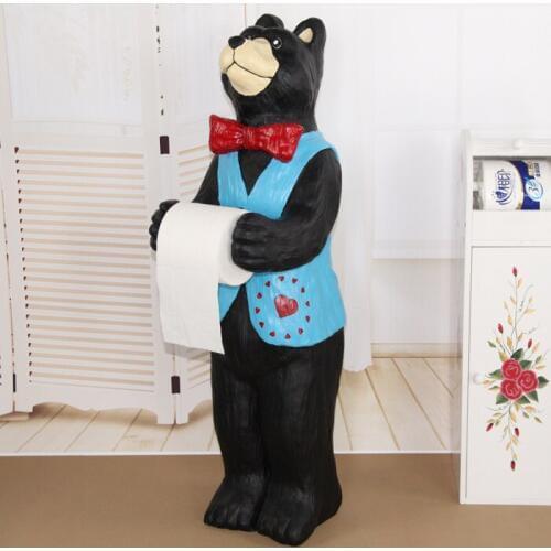 Creative Home Resin Cute Cat Roll Paper Holder Storage Rack Ornament Toilet Paper Towel Holder Kitchen Shelf Bathroom Figurines