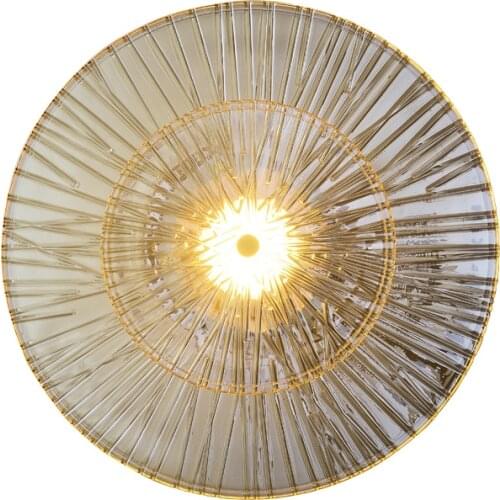Postmodern creative living room background wall glass wall lamp designer minimalist bedroom study light luxury wall lamp