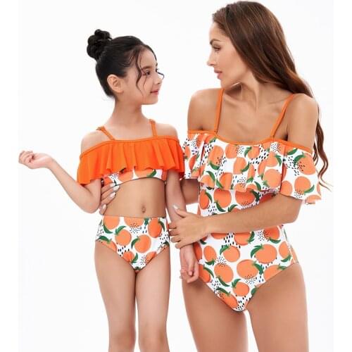 Mom Baby Swimwear New Sexy One Piece Swimsuit Girls Backless Bather Thong Monokini Bodysuit Kids Bathing Suit