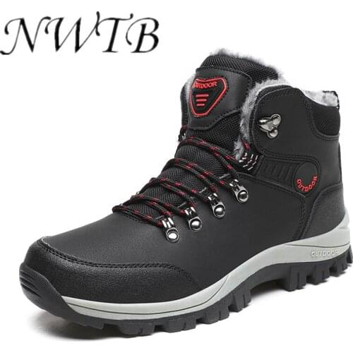 Brand Men 2021 Winter Boots Waterproof Plus Velvet Cold Resistance Outdoor Boots Shoes Man Male Hiking Work Shoes
