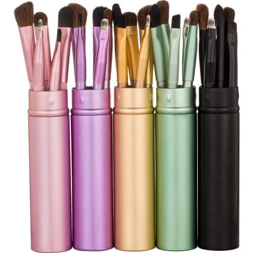 5pcs Makeup Brushes Eyeshadow Lip Brushes Set with Round Tube High Quality New Professional Pony Hair for Eye Makeup Brush Tool