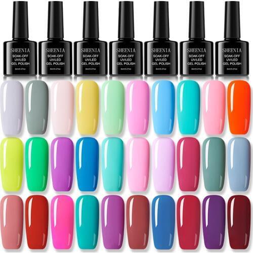 UV Gel Varnish Nail Polish Set For Manicure Gellak Semi Permanent Hybrid Nails Art Off Prime White Gel Nail Polish Top Coat