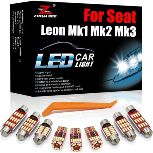 Much Brighter White No Error LED Interior Kit For Seat Leon Mk1 Mk2 Mk3 1 2 3 1M 1P 5F 1999-2018 Car Trunk Map Light Accessories