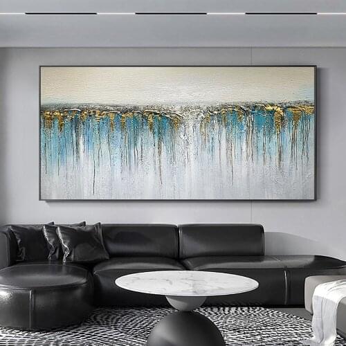 Hand Painted Wall Art Pictures Modern Home Decoration Abstract Oil Painting Handmade Canvas Art Gold Paintings Room Decoration