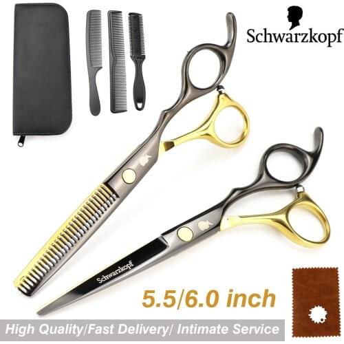New Profissional Hairdressing Scissors Hair Cutting Scissors Set Barber Shears High Quality Salon 6.0inch Multi-color optiona