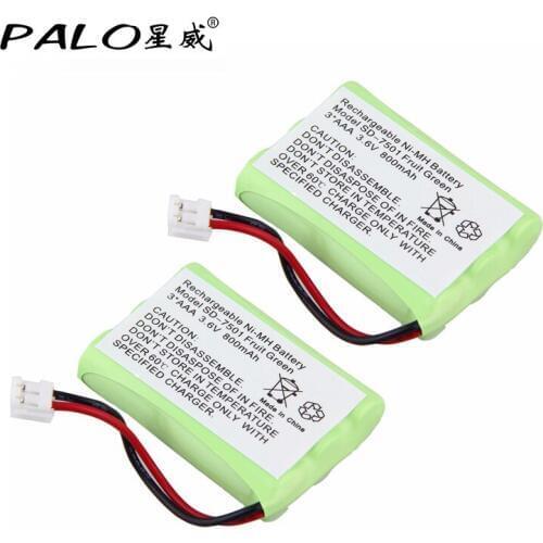 PALO 2pcsNi-MH 800mAh 3.6V Replacement Cordless Home Phone Battery for Motorola SD-7501 V-Tech 89-1323-00-00 AT & T Lucent 27910