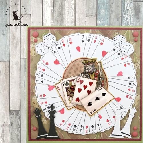 Panalisacraft Poker card Chess Metal Cutting Dies Craft Dies Scrapbooking Card Making Album Embossing Stencil Die Cut Decoration