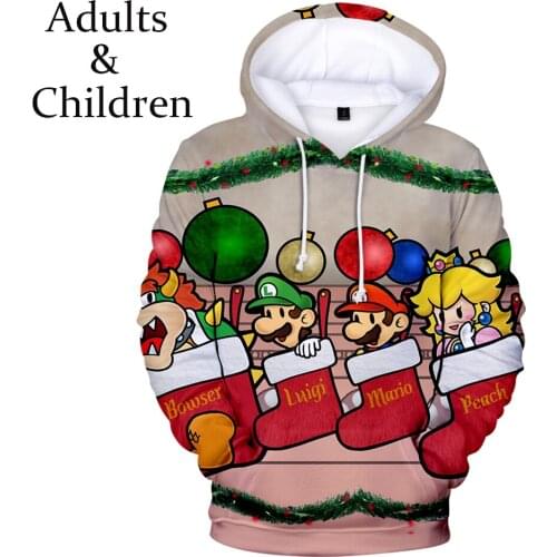 Popular 3D Print Christmas Sweatshirts Fashion Men Women Hoodies Tracksuits Kawaii Christmas Clothes Autumn Winter Children Tops