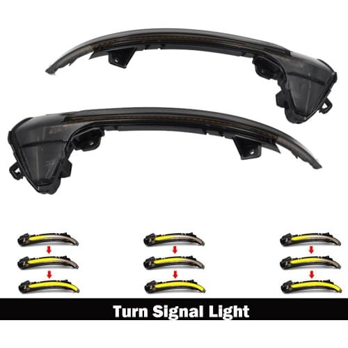 Yellow Dynamic LED Turn Signal Lights 2pcs Rearview Mirror Indicator Blinker Repeater For Audi A6 RS6 4G C7 7.5 2012-2018