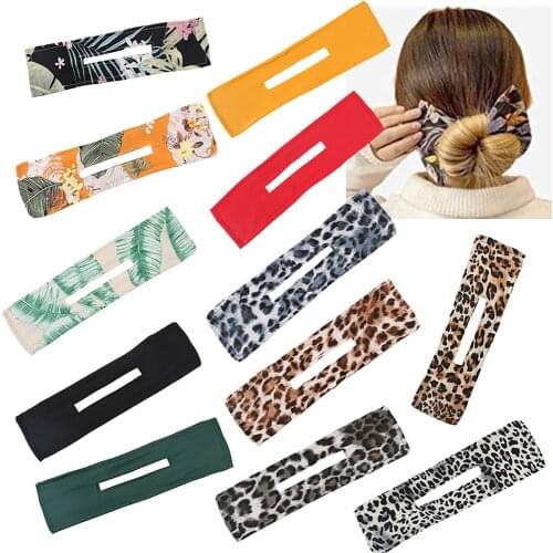Deft Bun Yoga Headband Women Summer Knotted Wire Hair Bands Fashion Print Hairpin Braider Maker Easy To Use DIY Hair Hairpin