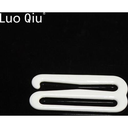 Luo Qiu belt buckle garment 100pcs/lot 20mm painted white type 9 metal bar Buckles clips for Lingerie Adjustment accessories DIY