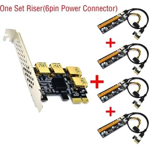Riser USB 3.0 PCI-E Express 1x to 16x Riser Card Adapter PCIE 1 to 4 Slot PCIe Port Multiplier Card for BTC Bitcoin Miner Mining