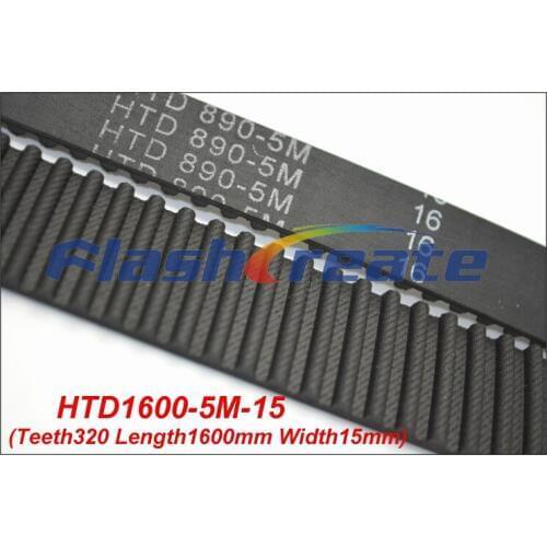 2pcs HTD5M belt 1600 5M 15 Teeth=320 Length=1600mm Width=15mm 5M timing belt rubber closed-loop belt 1600-5M S5M Belt 5M Pulley
