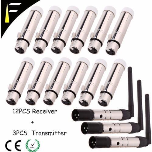 Stage Light Equipment DMX512 Signal Wireless Controller 2.4G 126 Channels DMX Receiver+Transmitter Kit For DJ/Disco Console