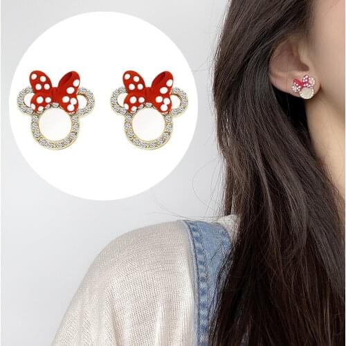 Charm Mickey Stud Earrings For Girls With Cute Mouse Silver-plated 2020 Exquisite Jewelry Wholesale Romantic Cartoon Accessories