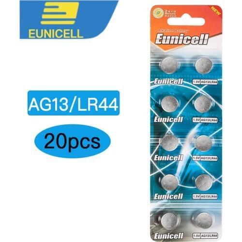 20pcs /lot 1.5V AG13 Battery LR44 L1154 RW82 RW42 SR1154 SP76 A76 357A pila lr44 SR44 AG 13 Alkaline Button Cell Coin Battery