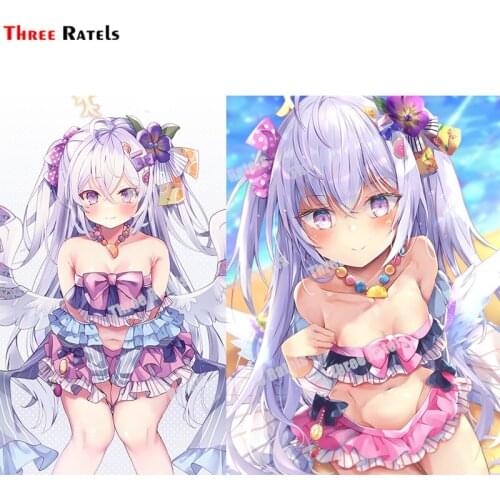 Three Ratels B232 Azusa Blue Archivecar Car Decoration Stickers Japanese Anime Removeable Colorful Decals Waterproof Property