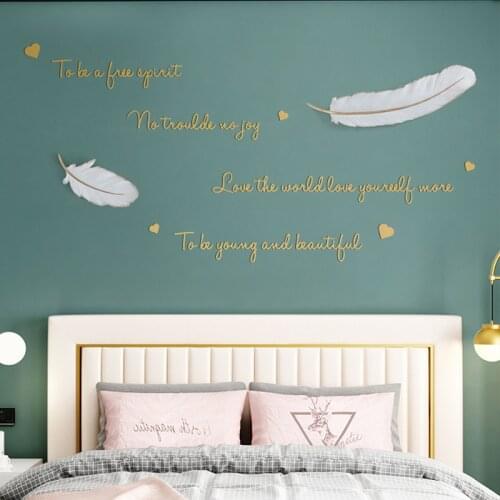 Nordic Room Bedroom Bedside Decoration Living Room Sofa Background Wall Decorative Feather Pendant Creative Wall Hangings